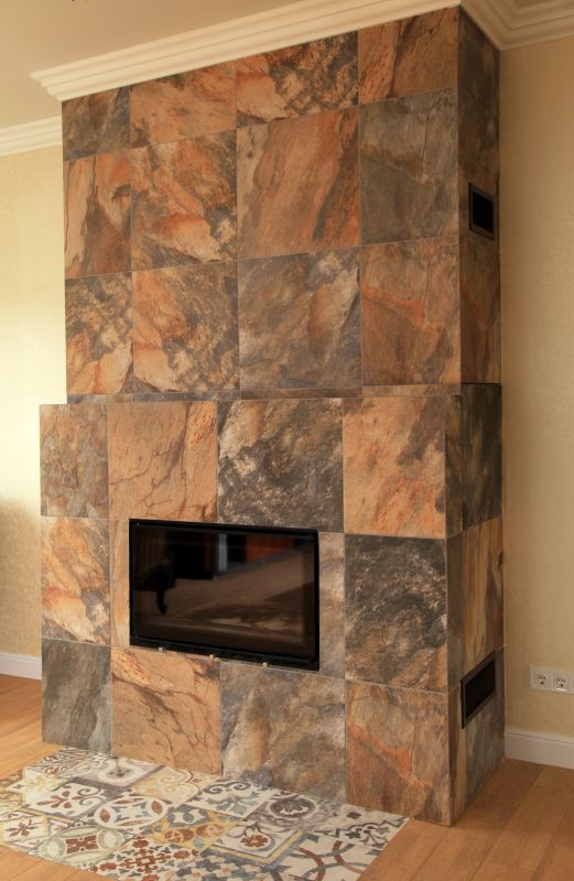 Fireplace surround tiling